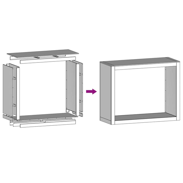 Vedstativ 100x40x80 cm cortenstål