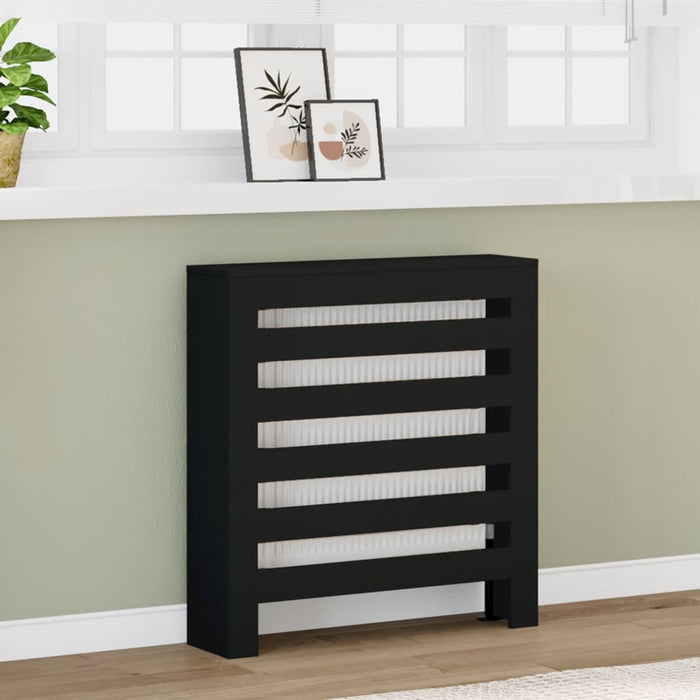 Radiatordeksel svart 78x20x82 cm konstruert tre