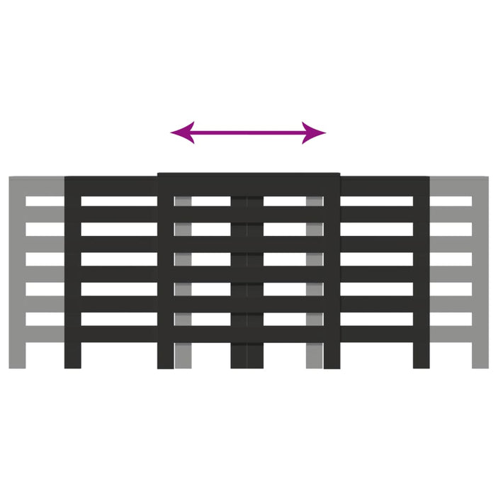 Radiatordeksel svart 205x21,5x83,5 cm konstruert tre