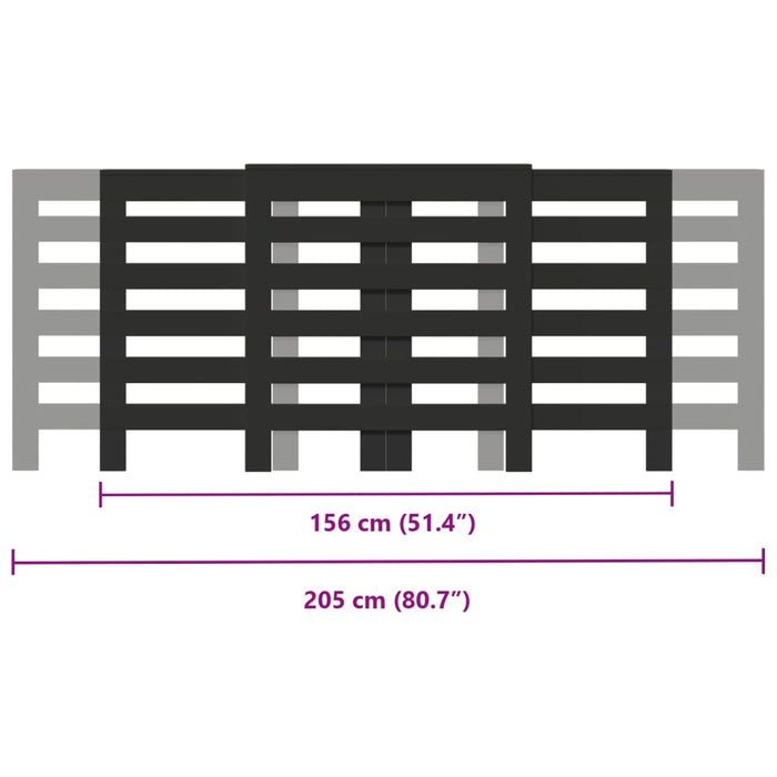 Radiatordeksel svart 205x21,5x83,5 cm konstruert tre