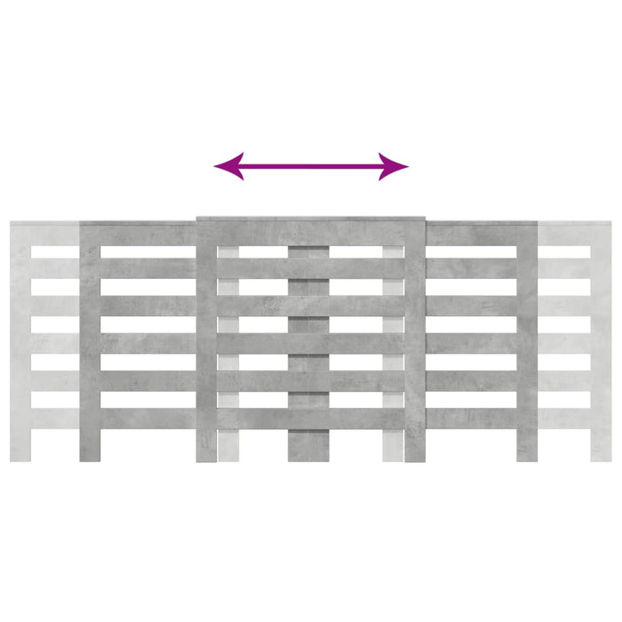 Radiatordeksel betonggrå 205x21,5x83,5 cm konstruert tre