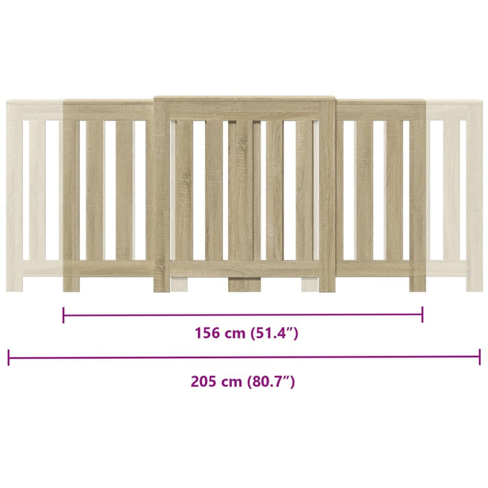 Radiatordeksel sonoma eik 205x21,5x83,5 cm konstruert tre