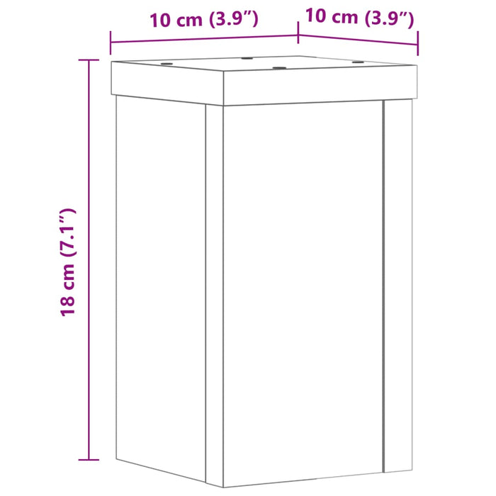 Plantestativer 2 stk hvit 10x10x18 cm konstruert tre