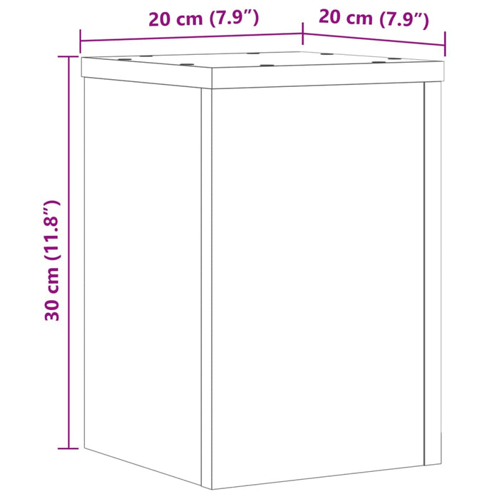 Plantestativer 2 stk hvit 20x20x30 cm konstruert tre