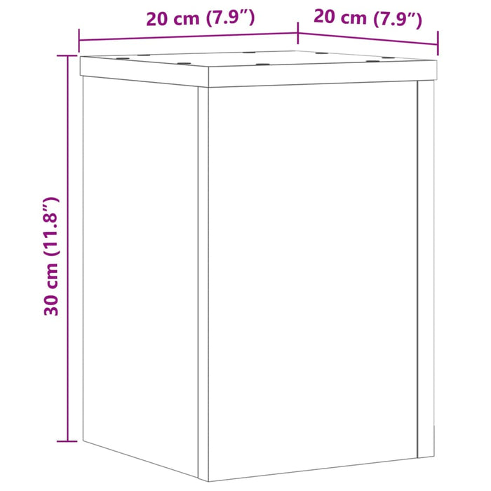 Plantestativer 2 stk svart 20x20x30 cm konstruert tre