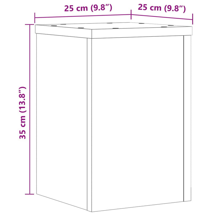 Plantestativer 2 stk sonoma eik 25x25x35 cm konstruert tre