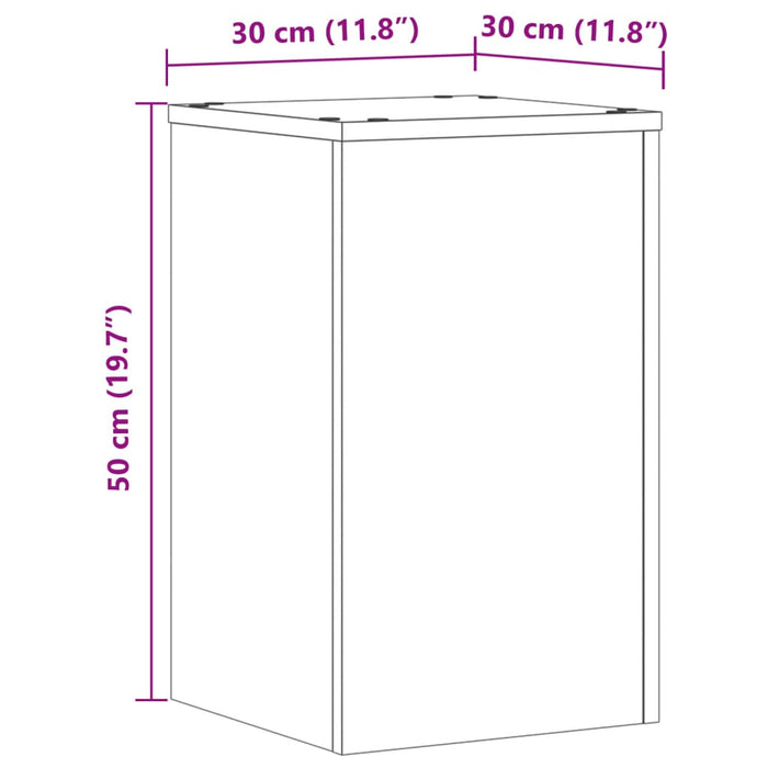 Plantestativer 2 stk brun eik 30x30x50 cm konstruert tre