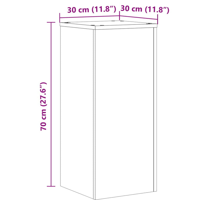 Plantestativer 2 stk hvit 30x30x70 cm konstruert tre