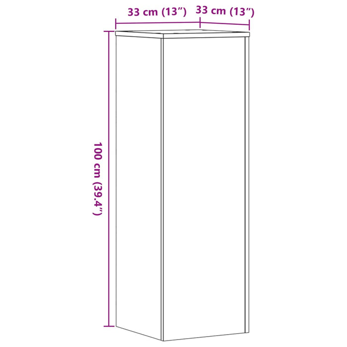 Plantestativ sonoma eik 33x33x100 cm konstruert tre