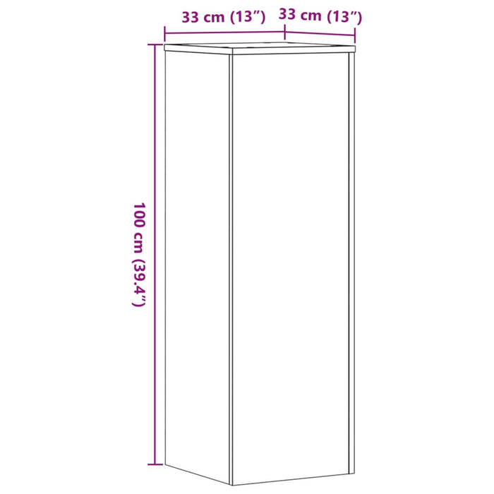 Plantestativ betonggrå 33x33x100 cm konstruert tre