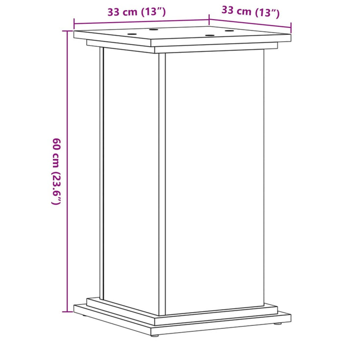 Plantestativ hvit 33x33x60 cm konstruert tre