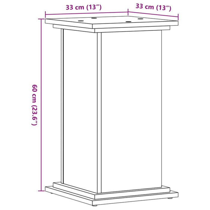 Plantestativ sonoma eik 33x33x60 cm konstruert tre