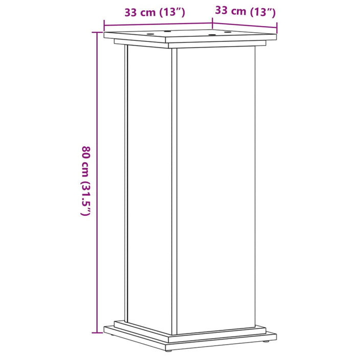 Plantestativ hvit 33x33x80 cm konstruert tre