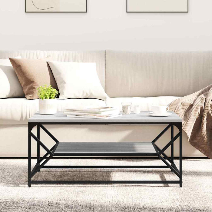 Kaffebord Grå sonoma 90 x 50 x 40 cm Ingeniørtre og stål