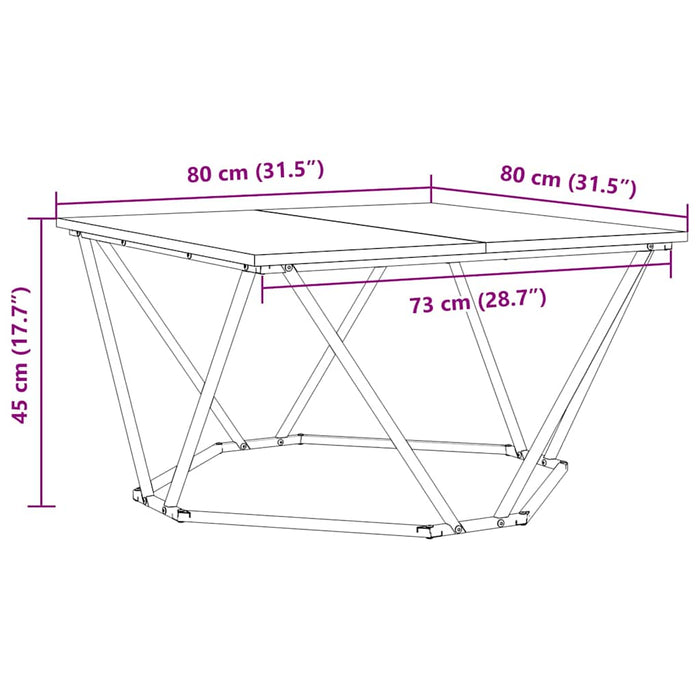 Kaffebord Gammelt tre 80 x 80 x 45 cm Ingeniørtre og stål