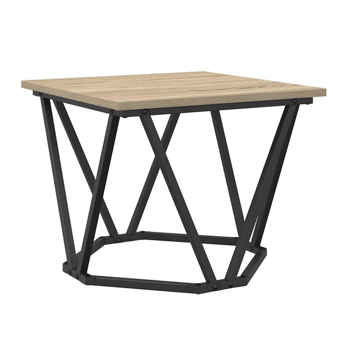 Kaffebord 3 pcs Sonoma eik 50 x 50 x 40 cm Ingeniørtre og stål
