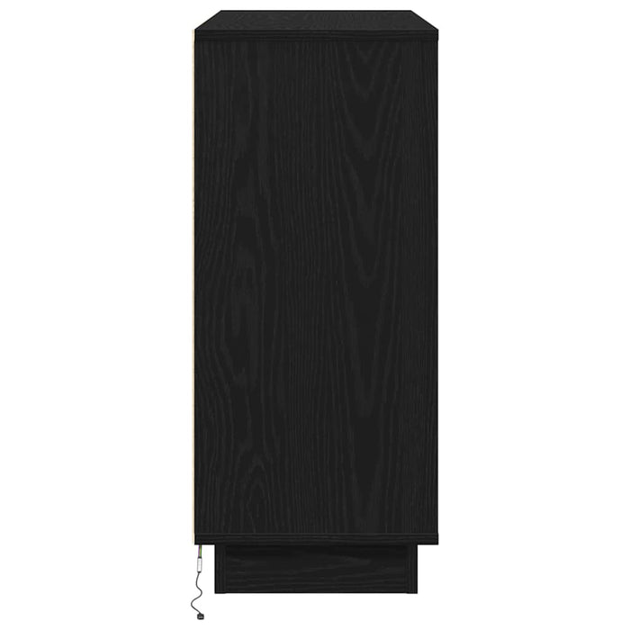 Sidebord med hylle Svart Eik 90 x 32 x 75 cm Konstruert tre