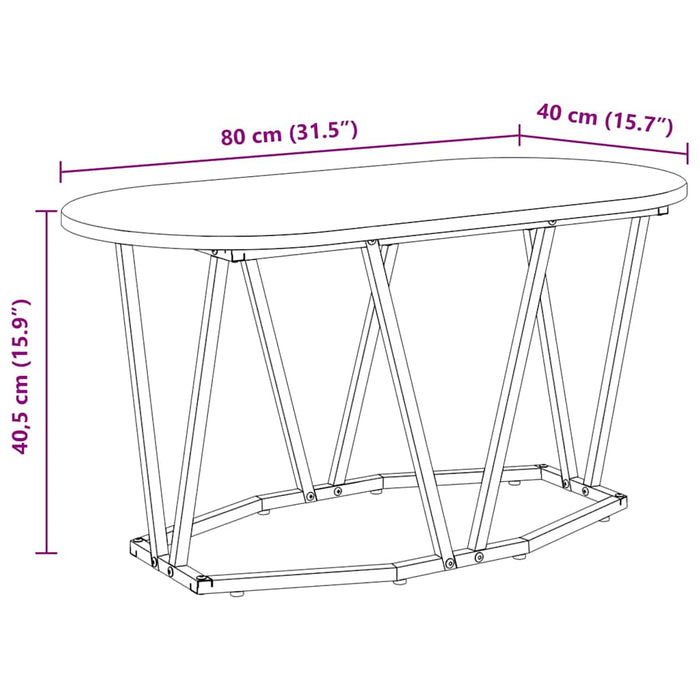 Kaffebord Sonoma eik 80 x 40 x 40.5 cm Ingeniørtre og metall