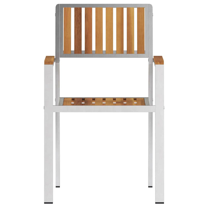 Stable Hagemøbler 4 stk Solid Akasietre og Metall