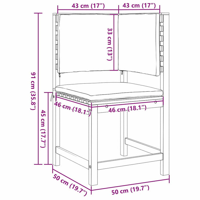 Hage Stol Brun 50 x 50 x 91cm Massivt akasietre