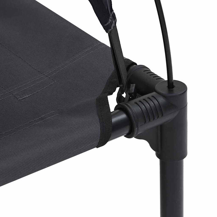 Hevet hundeseng med avtagbart tak Svart XL Stål