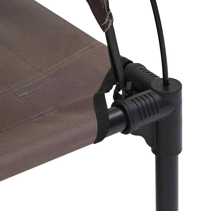 hevet hundeseng med avtagbart tak Brun XL Stål