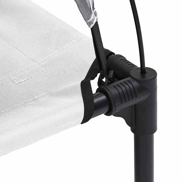 Hevet Hundeseng med Avtakbart Tak Sølvgrå XL Stål