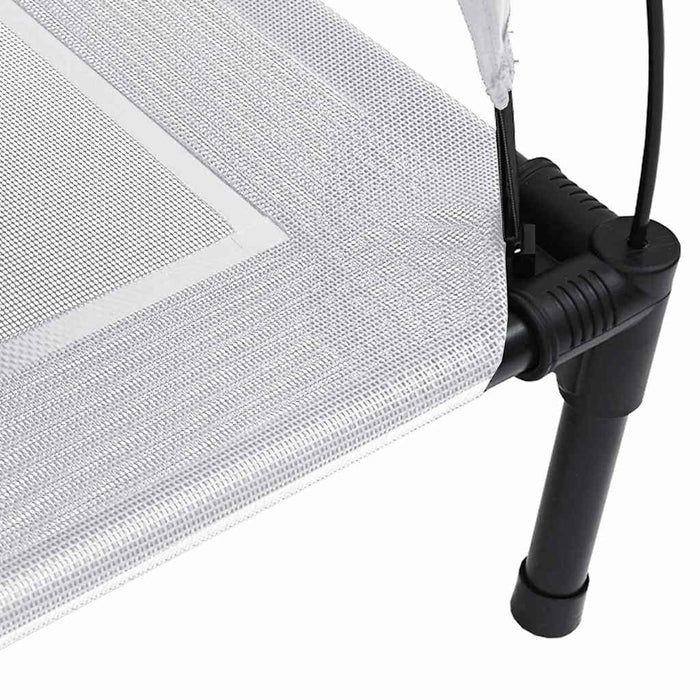 hevet hundeseng med avtagbart tak sølvgrå XL stål