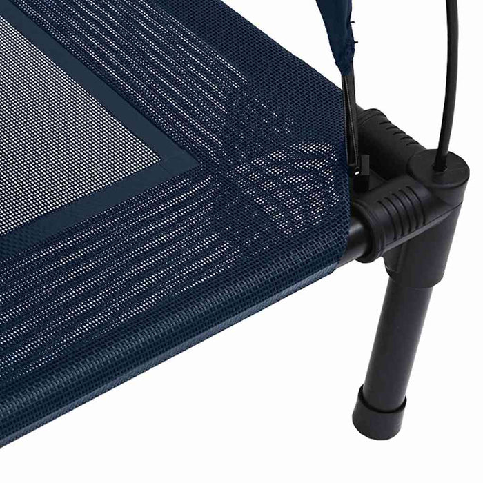 Hevet hundeseng med avtagbart tak Havblå XL Stål