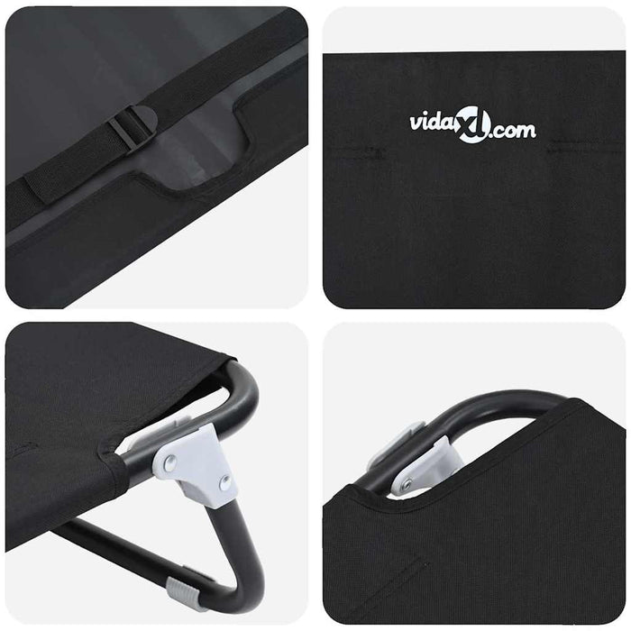 sammenleggbar hundeseng svart ML Oxford stoff og stål