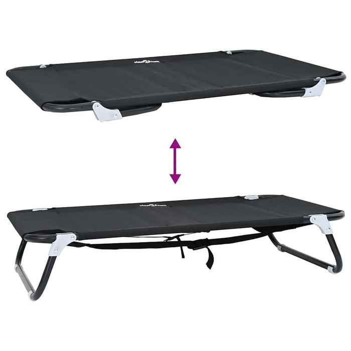 sammenleggbar hundeseng svart ML Oxford stoff og stål