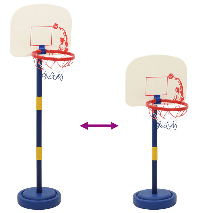 Basketballstativ med ball og pumpe justerbar høyde 90/121 cm