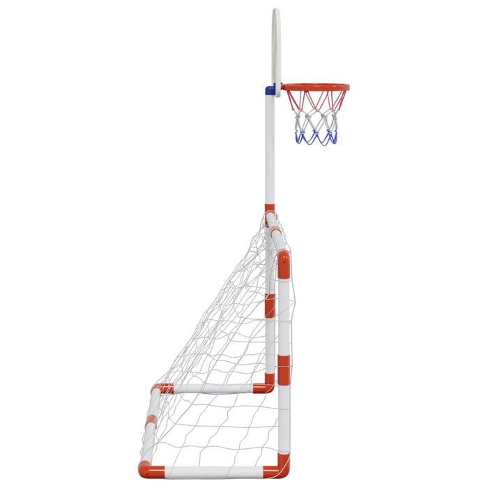 Sett med fotball og basketball med baller for barn 98x50x70 cm