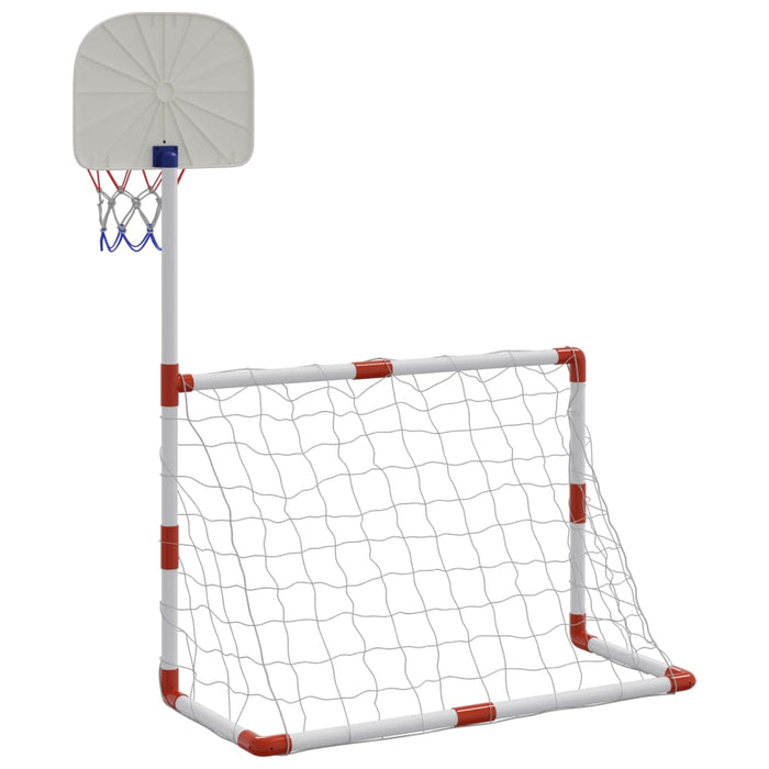 Sett med fotball og basketball med baller for barn 98x50x70 cm