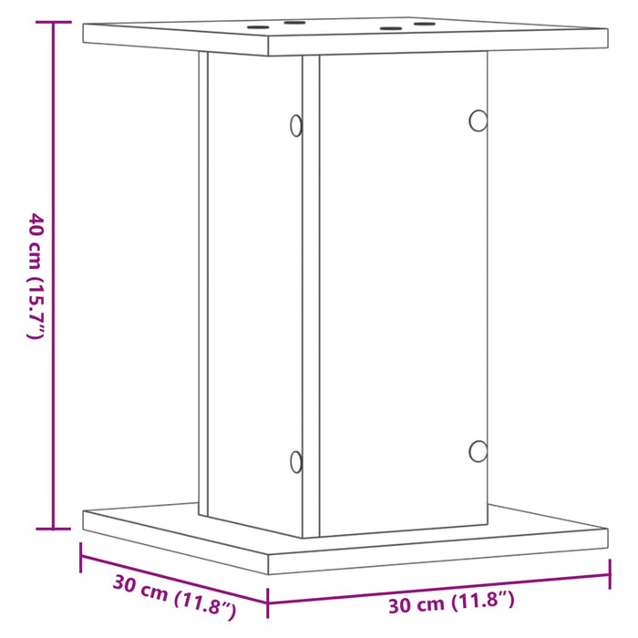 Plantestativer 2 stk betonggrå 30x30x40 cm konstruert tre