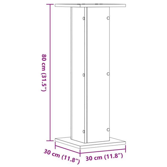 Plantestativer 2 stk hvit 30x30x80 cm konstruert tre