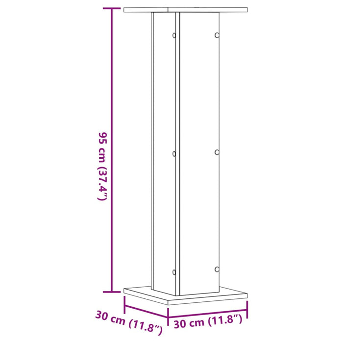 Plantestativ 2 stk svart 30x30x95 cm konstruert tre