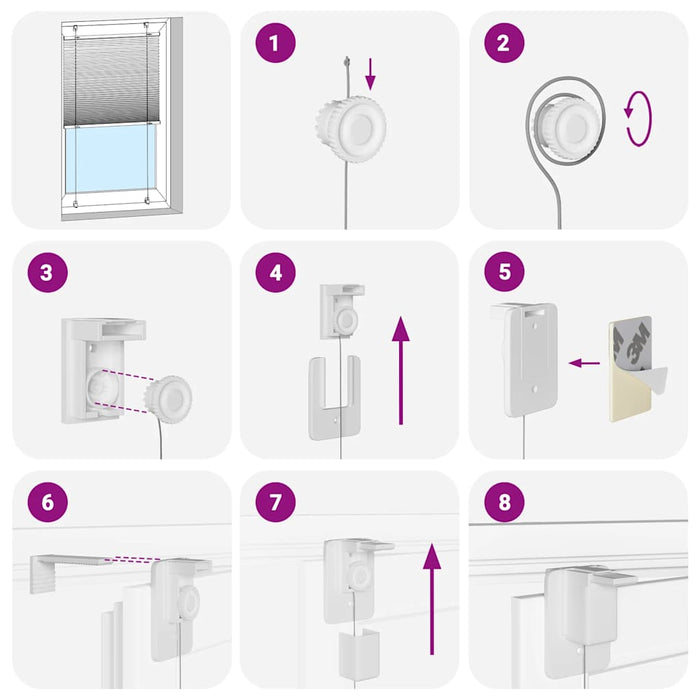 plisségardin sort 65x150 cm Stoff Bredde 64,4 cm Polyester
