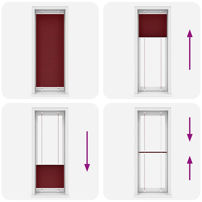 Plisségardin Bordeaux Rød 80x200 cm Stoff Bredde 79,4 cm