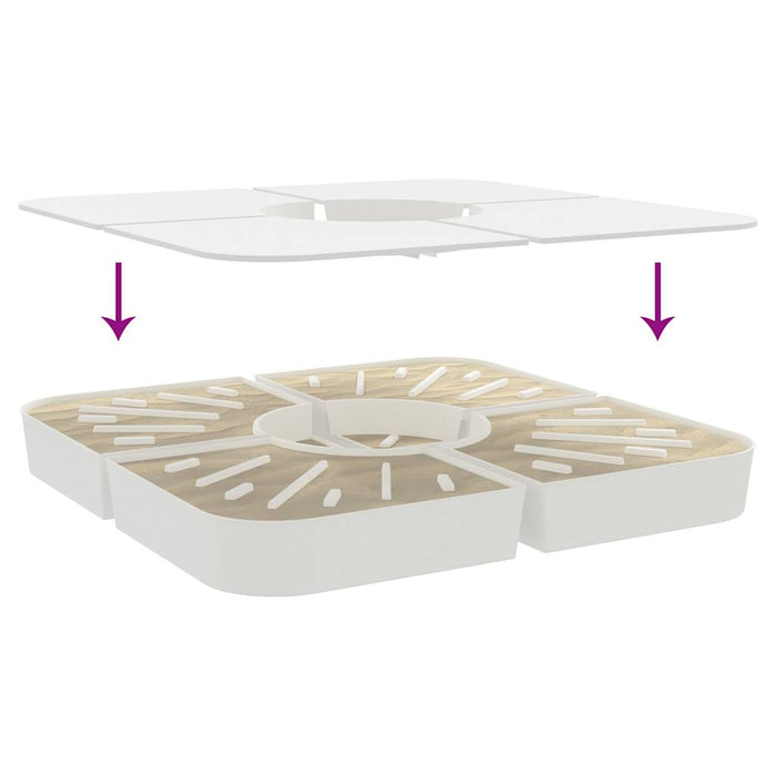 Parasollbasesett 4 stk for parasoller med kryssfot 100 kg PP