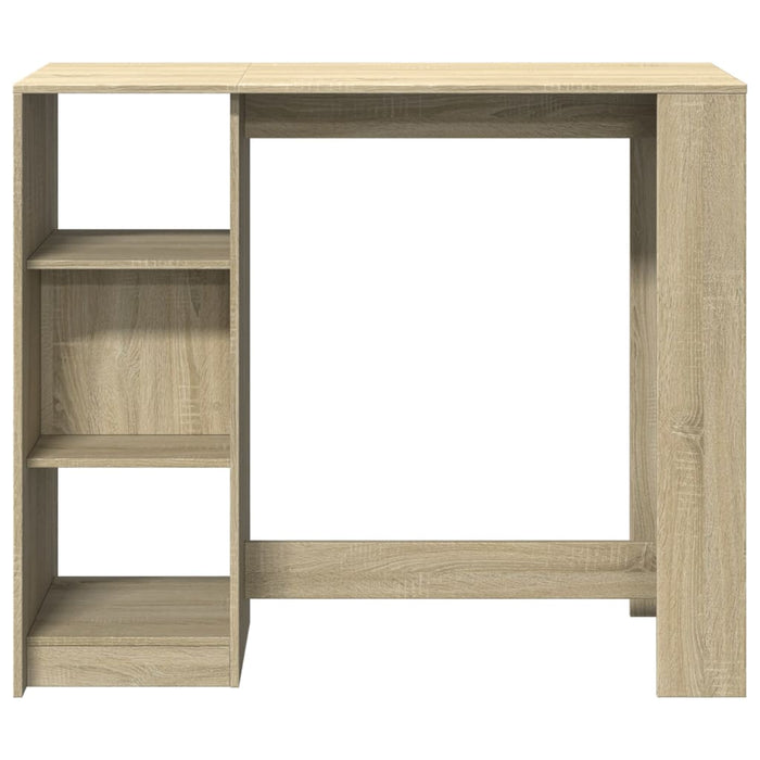 Barbord med hylle sonoma eik 124x46x103,5 cm konstruert tre