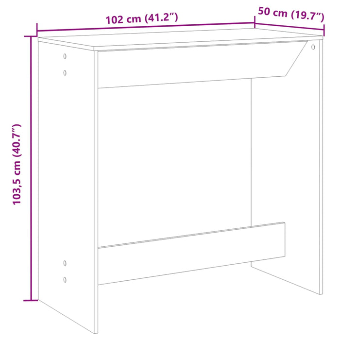 Barbord sonoma eik 102x50x103,5 cm konstruert tre