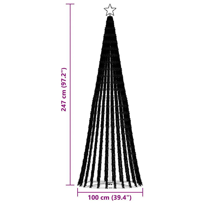 Juletre lyskjegle 475 LED blå 247 cm