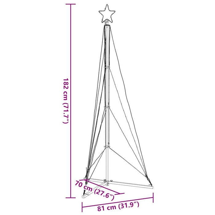 Juletrelys 363 LEDs varm hvit 182 cm