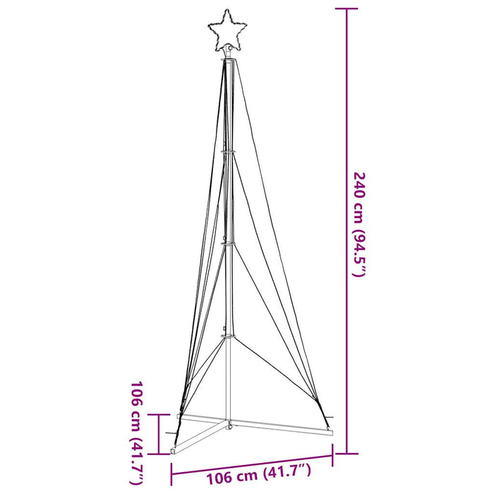 Juletrelys 483 LEDs blå 240 cm