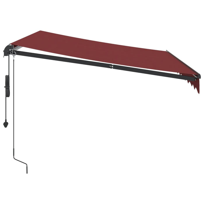 Automatisk uttrekkbar markise med LED burgunder 300x250 cm