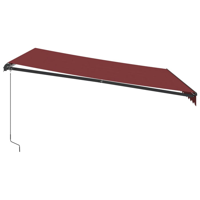 Manuell uttrekkbar markise med LED burgunder 400x300 cm