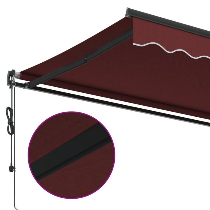 Automatisk uttrekkbar markise burgunder 400x300 cm