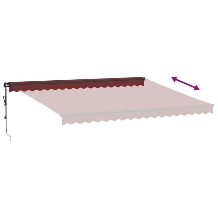 Automatisk uttrekkbar markise burgunder 450x300 cm