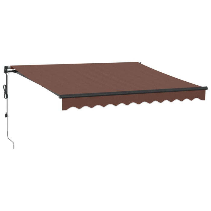 Automatisk uttrekkbar markise med LED brun 300x250 cm